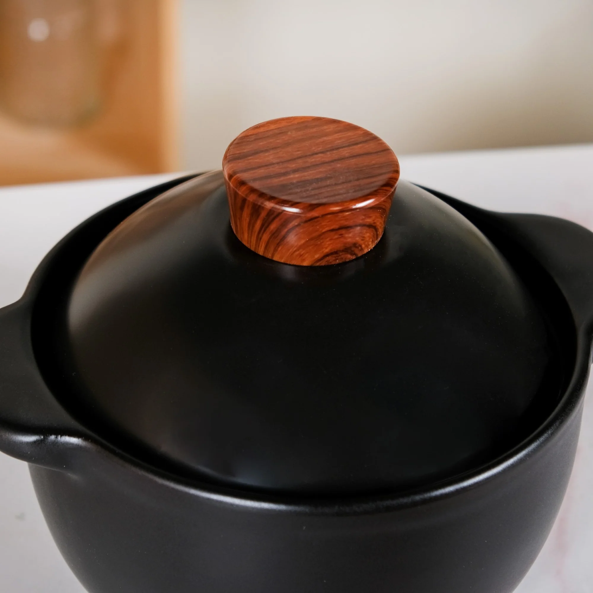 Maison Black Ceramic Clay Pot For Cooking 2200ml - Image 7