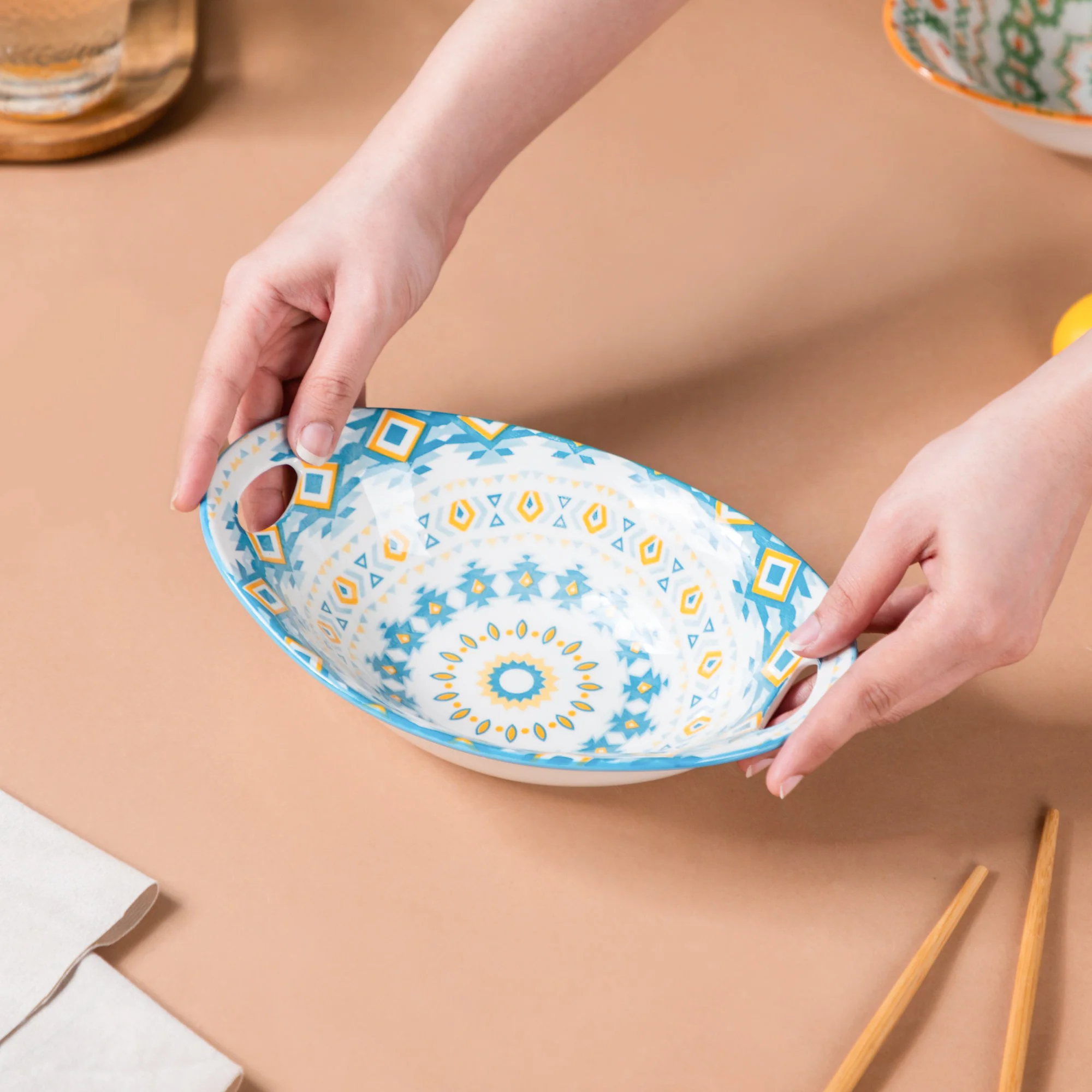 Mandala Ceramic Bakeware With Handle - Image 2