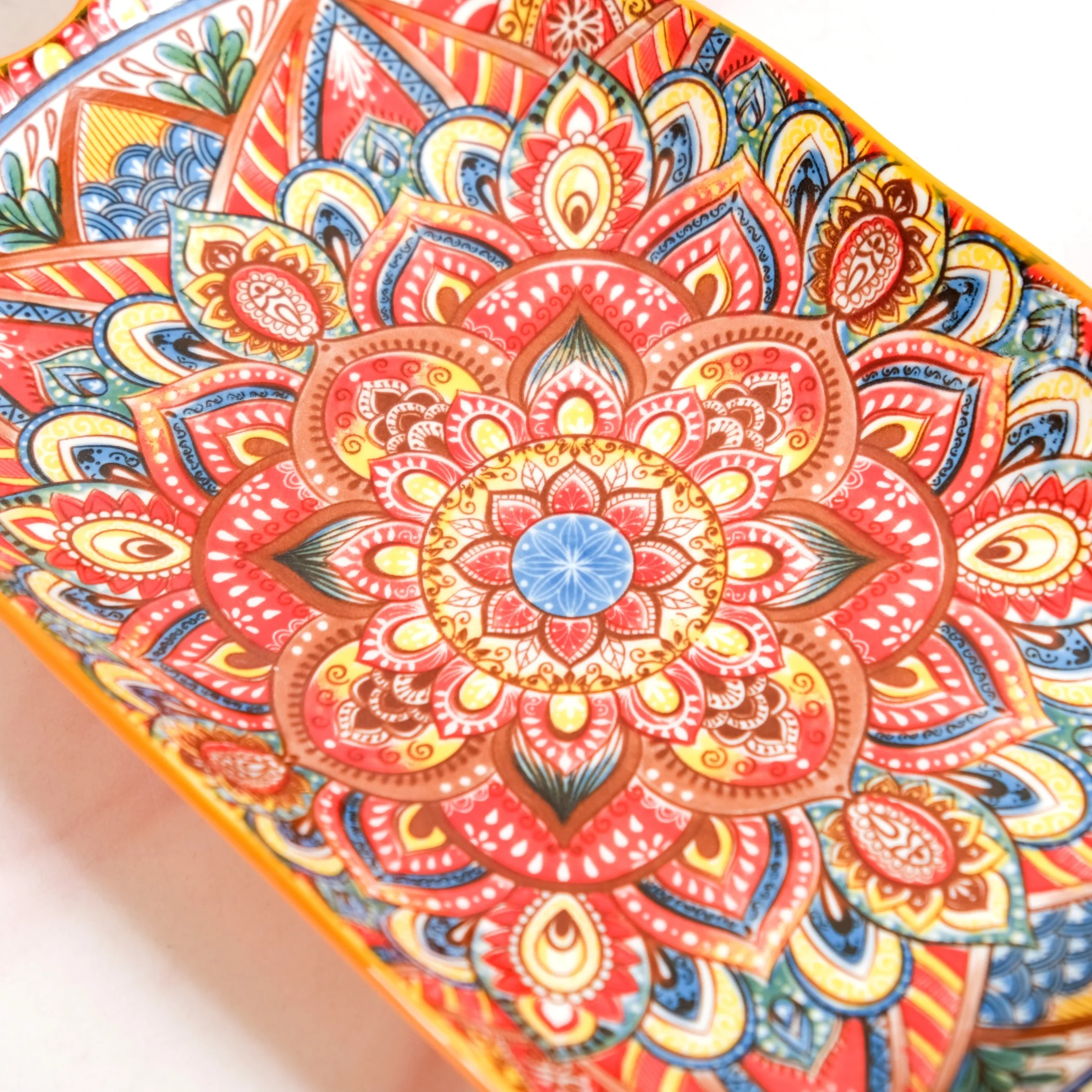 Mandala Melange Long Platter Dish Orange - Image 6
