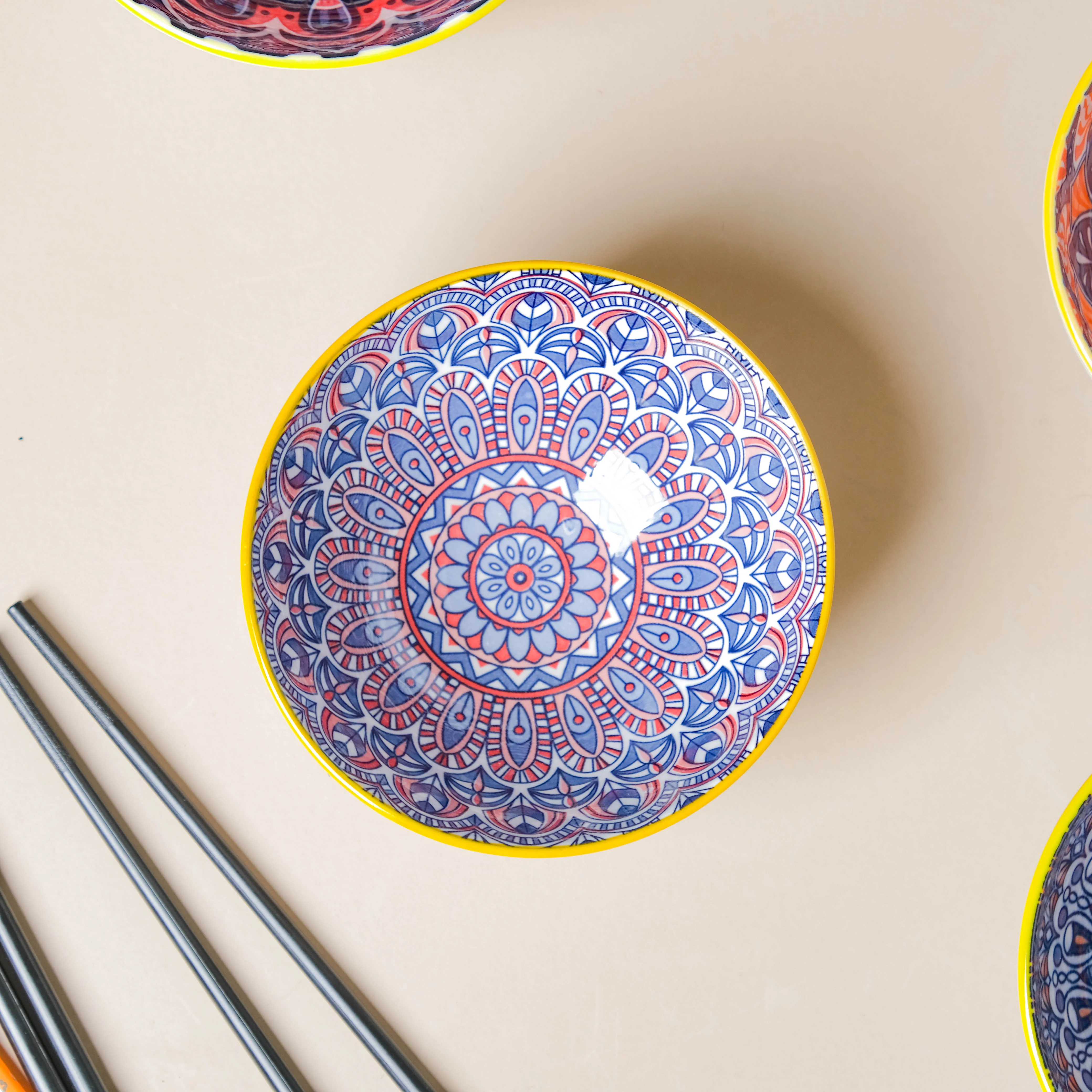 Mandala Snack Bowl Set Of 6 With Chopsticks - Image 10