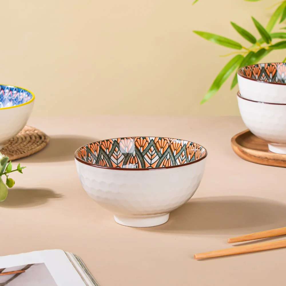Mandala Snack Bowl & Chopstick Multicolour Set Of 6 - Image 12