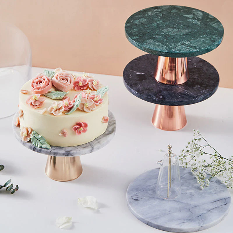 Marble and Metal Cake Stand 8 inch - Image 4
