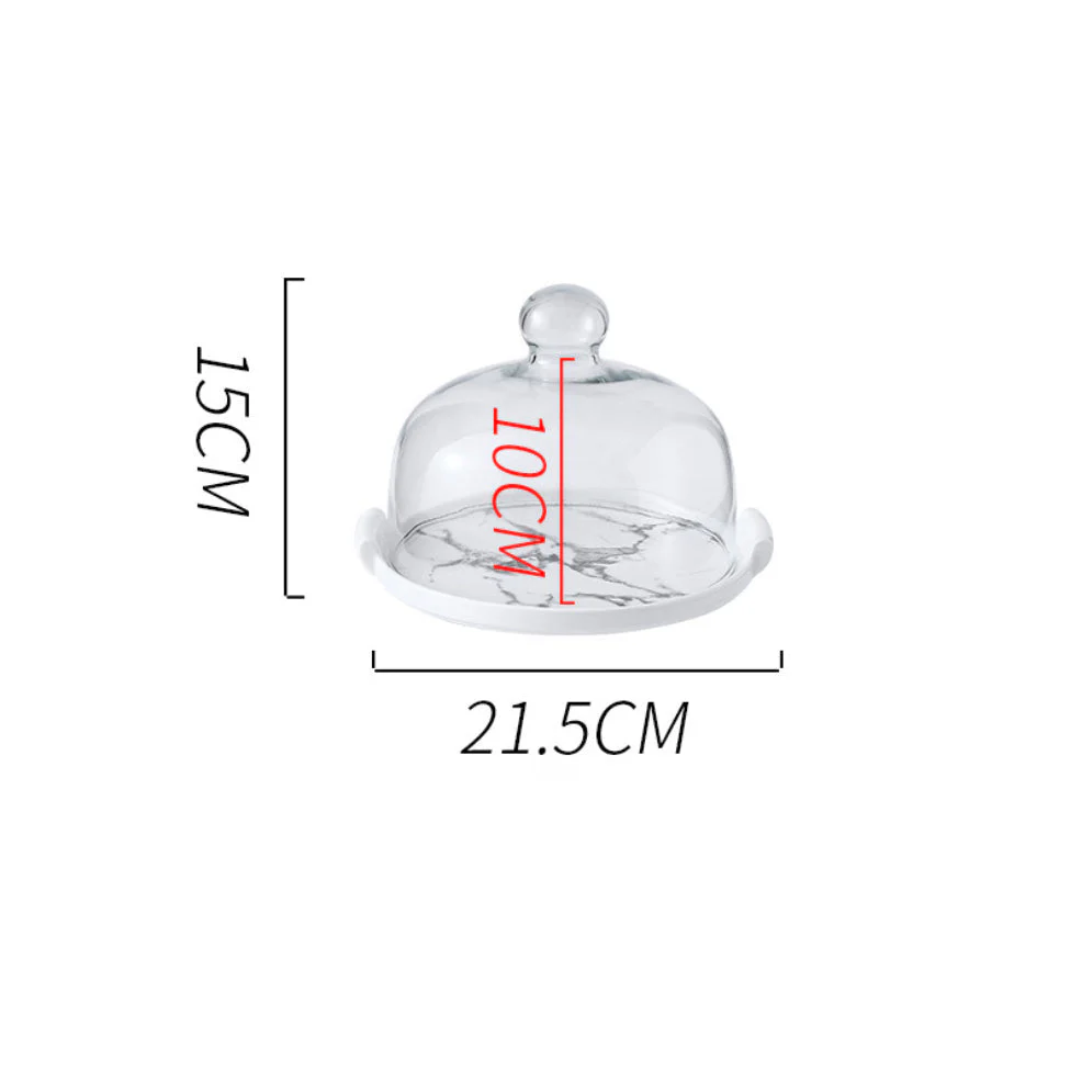 Marble Cake Plate With Cover 8.5 Inch - Image 14