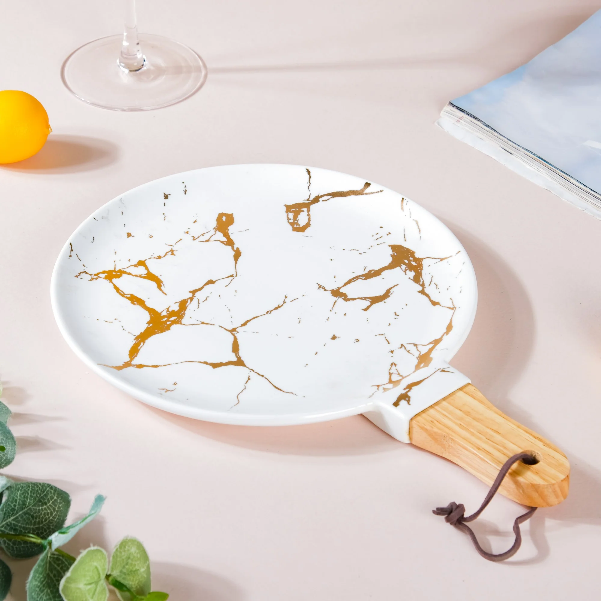 Marble Plate With Handle 11 Inch - Image 7