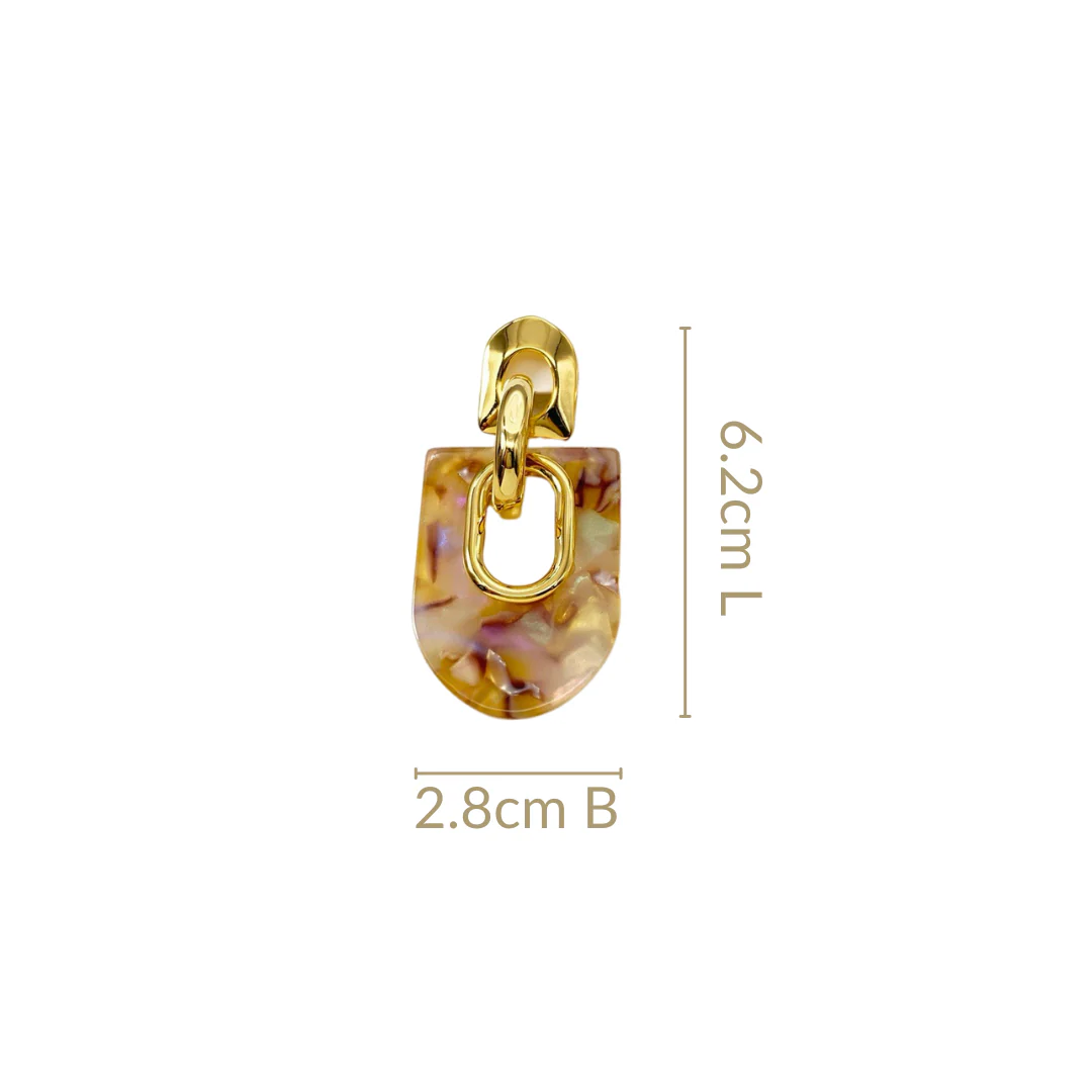 Marbled Arches Earrings Brown - Image 3