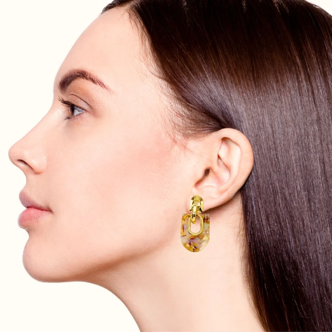 Marbled Arches Earrings Brown - Image 5