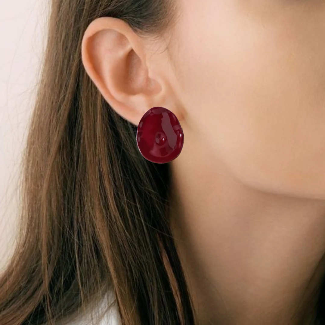 Maroon Hammered Studs - Image 5