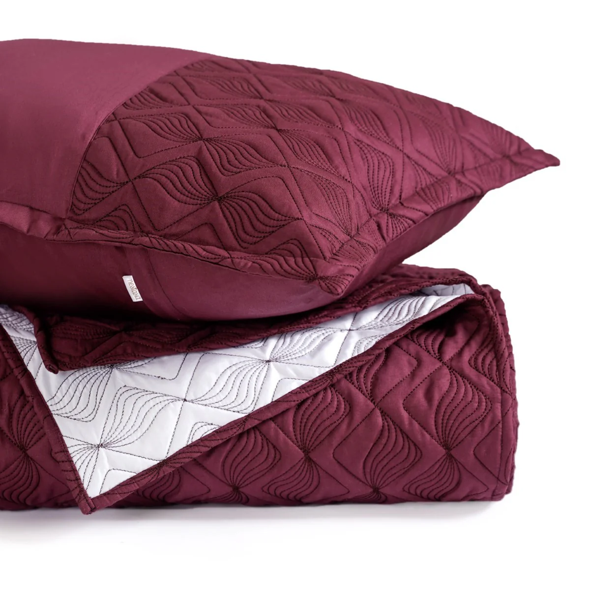 Marsala  Embroidered 210TC Cotton Bed Cover With 2 Pillow Covers - Image 5