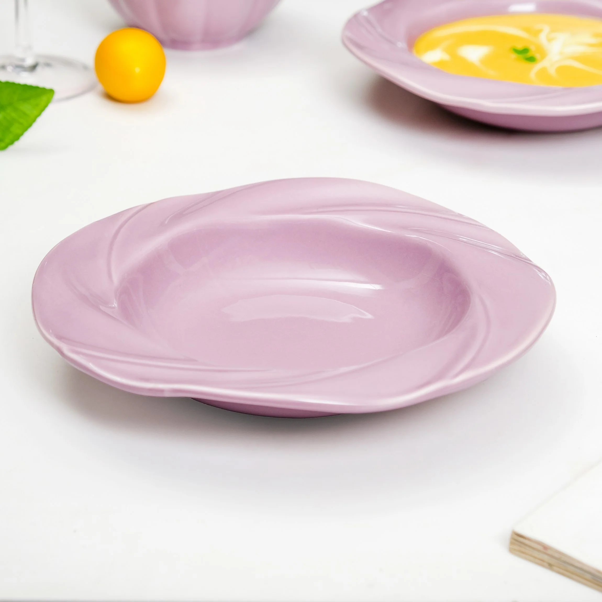 Mauve Pasta Dishes Set Of 2 8 Inch - Image 3
