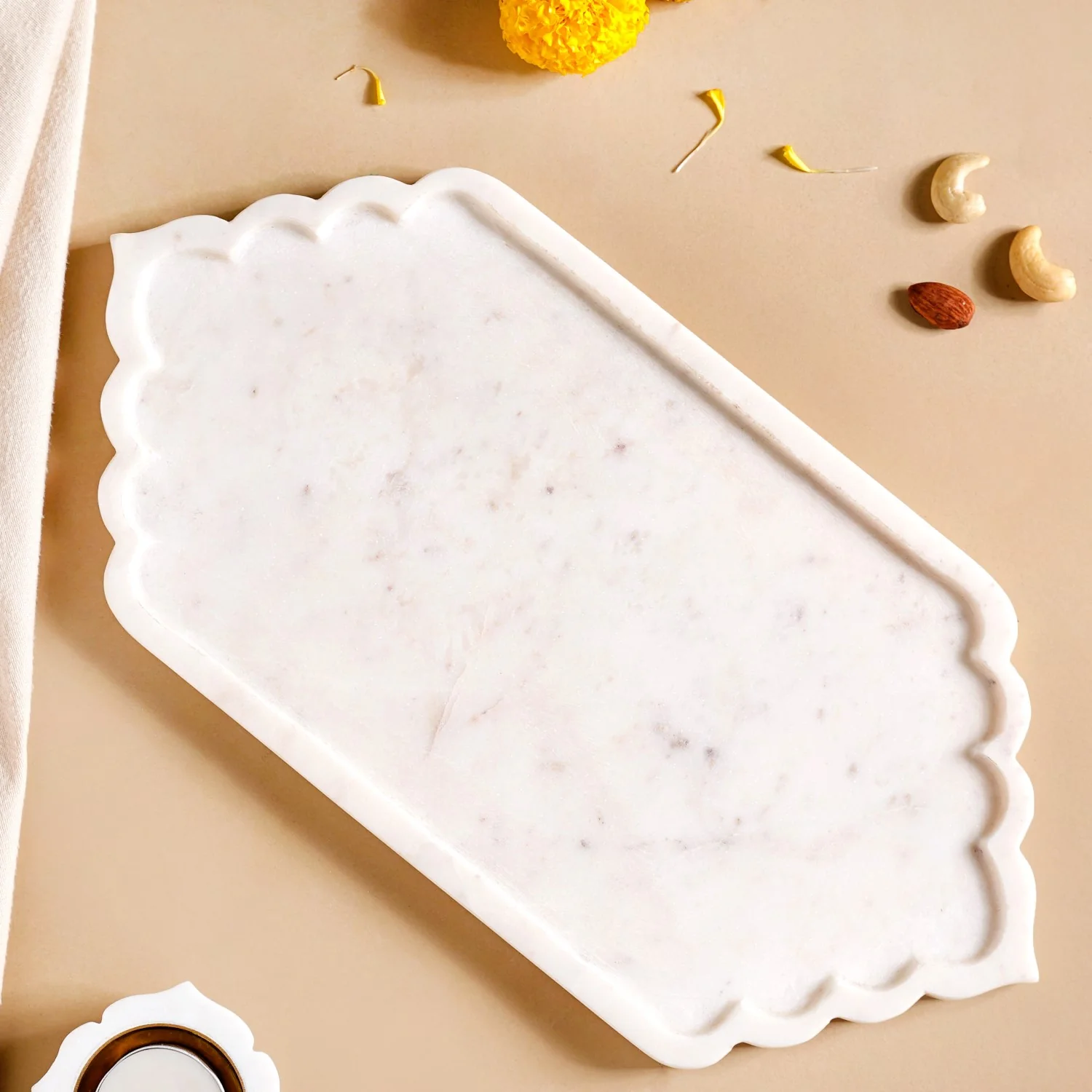 Mehrab Design Natural Marble Serving Platter 14 Inch - Image 8