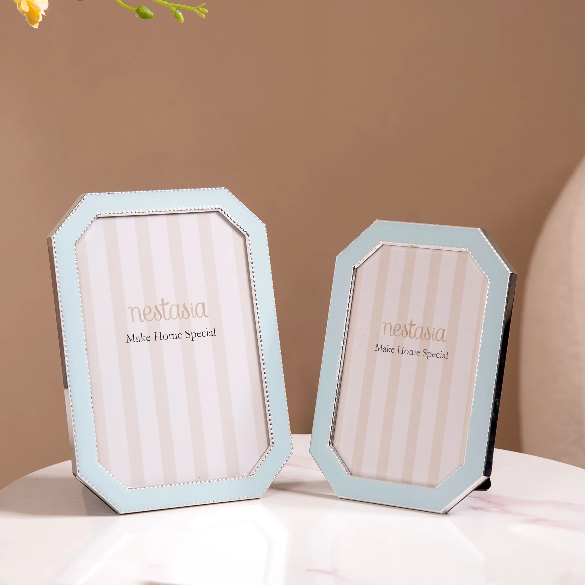 Metal Plated Picture Frame Blue Set Of 2 - Image 2