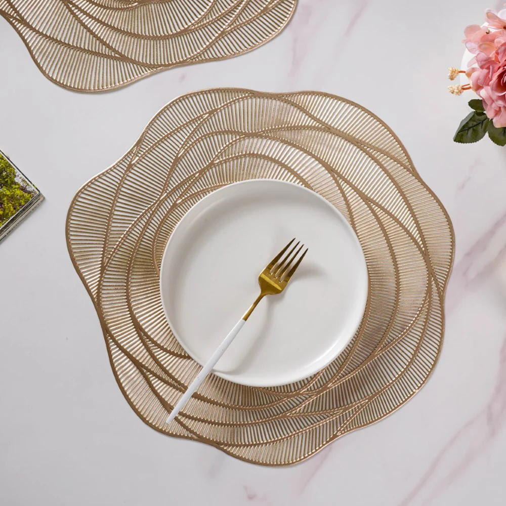 Metallic Rose Placemat Gold Set Of 6 15 Inch - Image 9