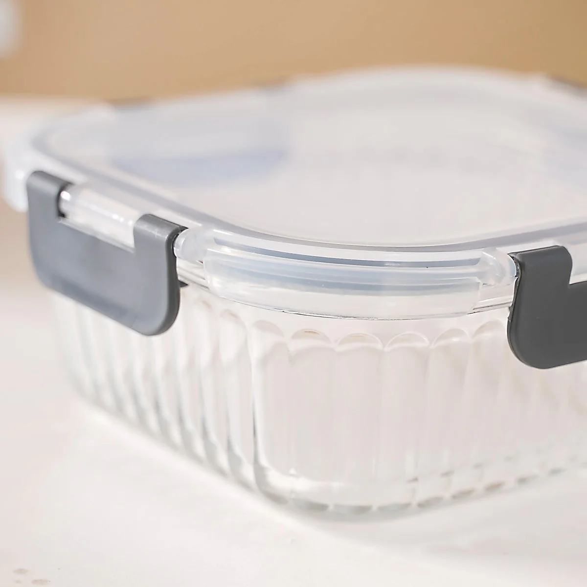 Microwave Safe Glass Food Storage Box Set Of 2 Fluted 500ml - Image 8