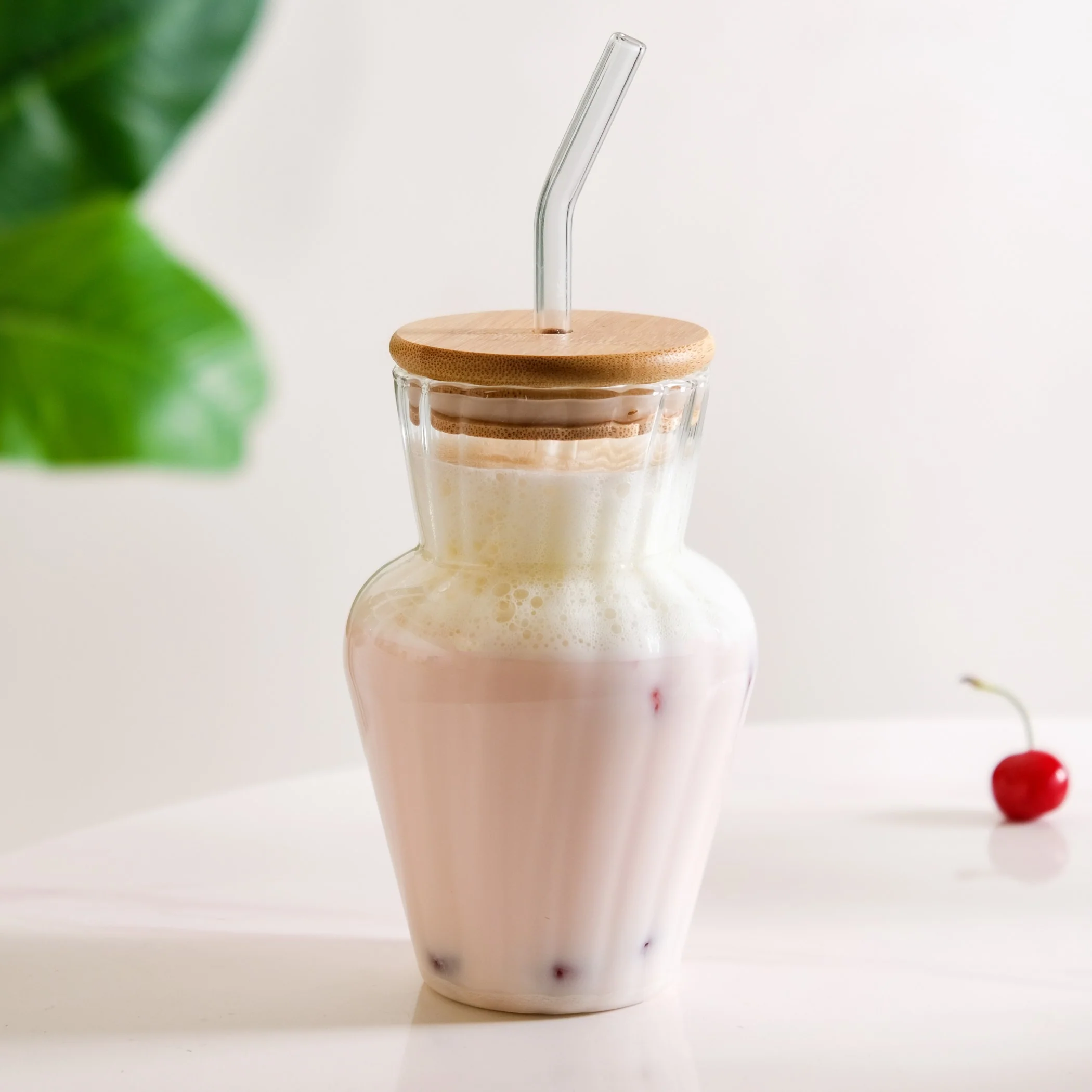 Milkshake Glass Tumbler With Lid And Straw Set Of 2 450ml - Image 10