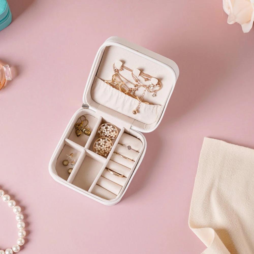 Mini Jewellery Storage Box White - Image 3