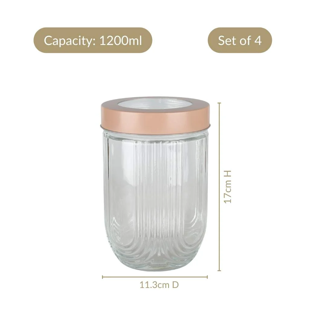 Minimal Jar With See Through Lid Set Of 4 Large 1200ml - Image 4
