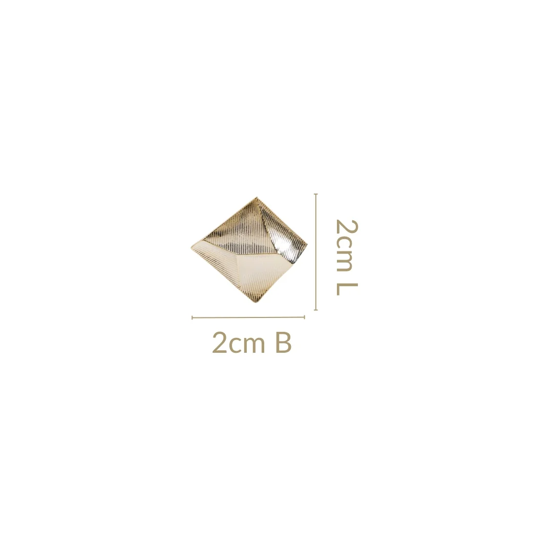 Minimalist Abstract Trapezoid Gold Studs - Image 3