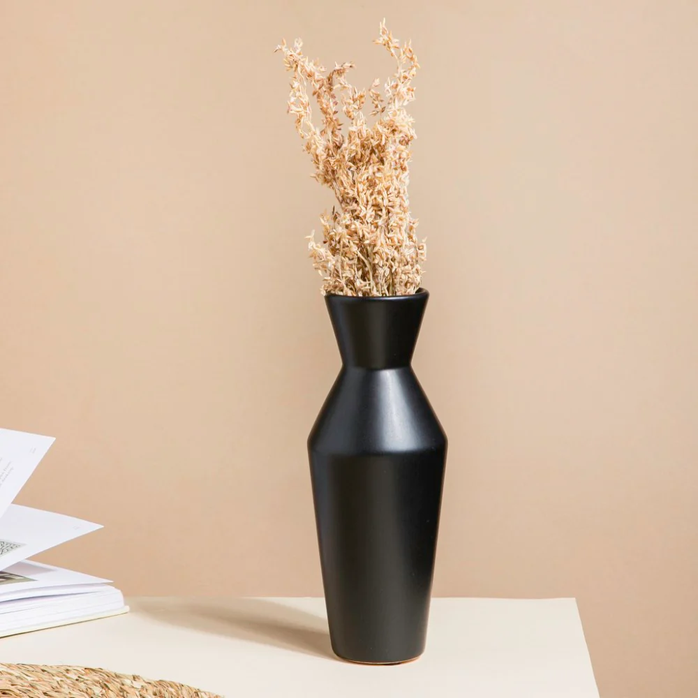 Minimalist Ceramic Vase Black - Image 3