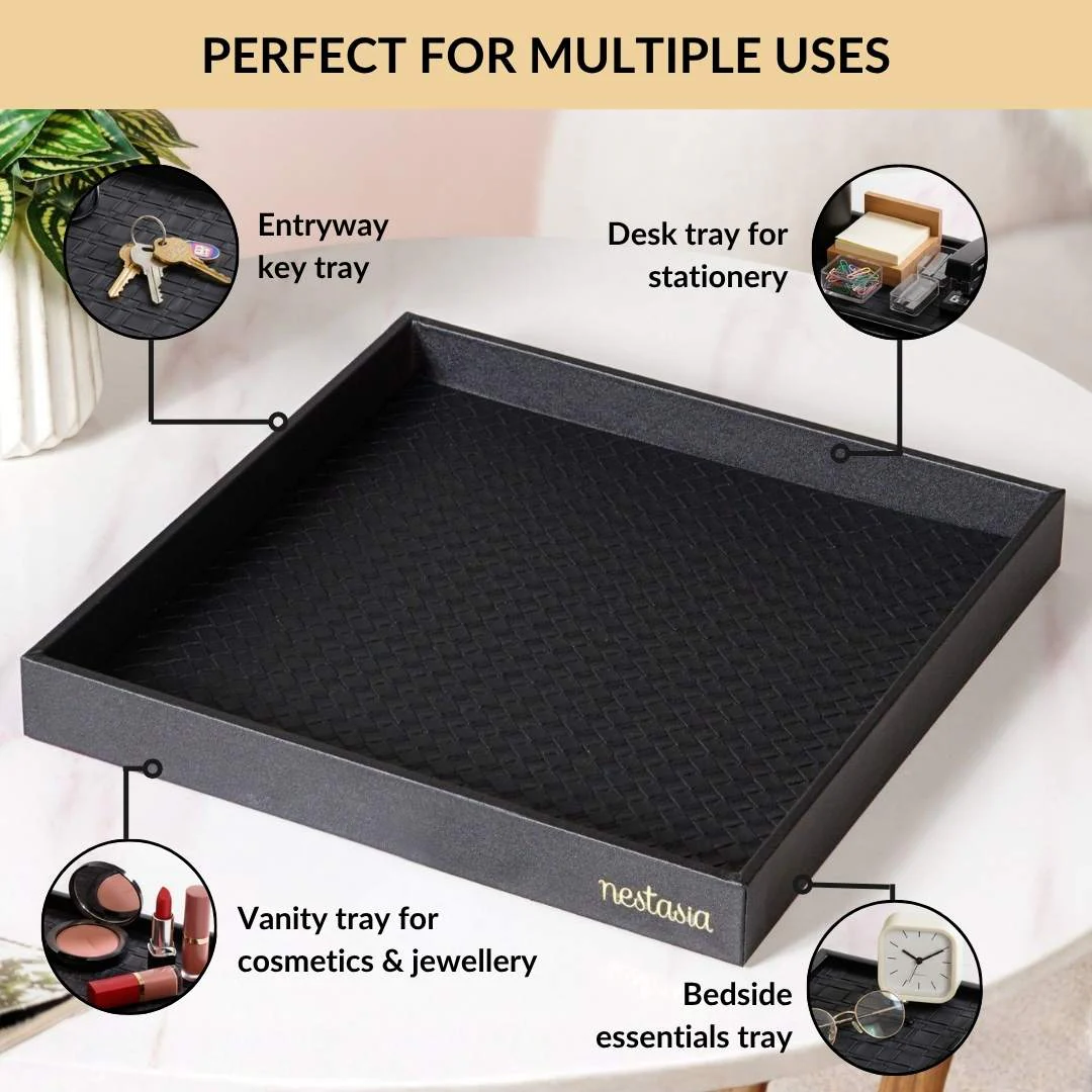 Minimalist Square Organizer Tray Black - Image 5