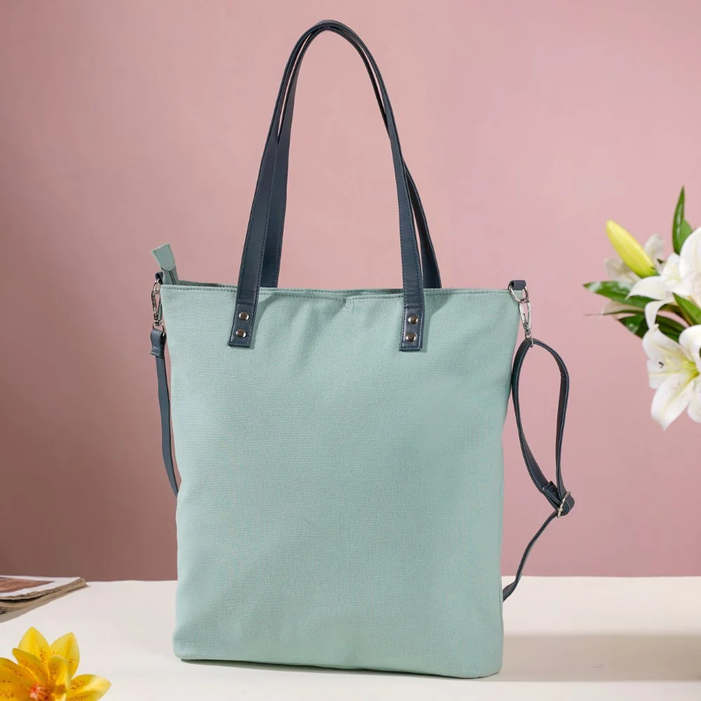 Mint Canvas Tote Bag - Image 8