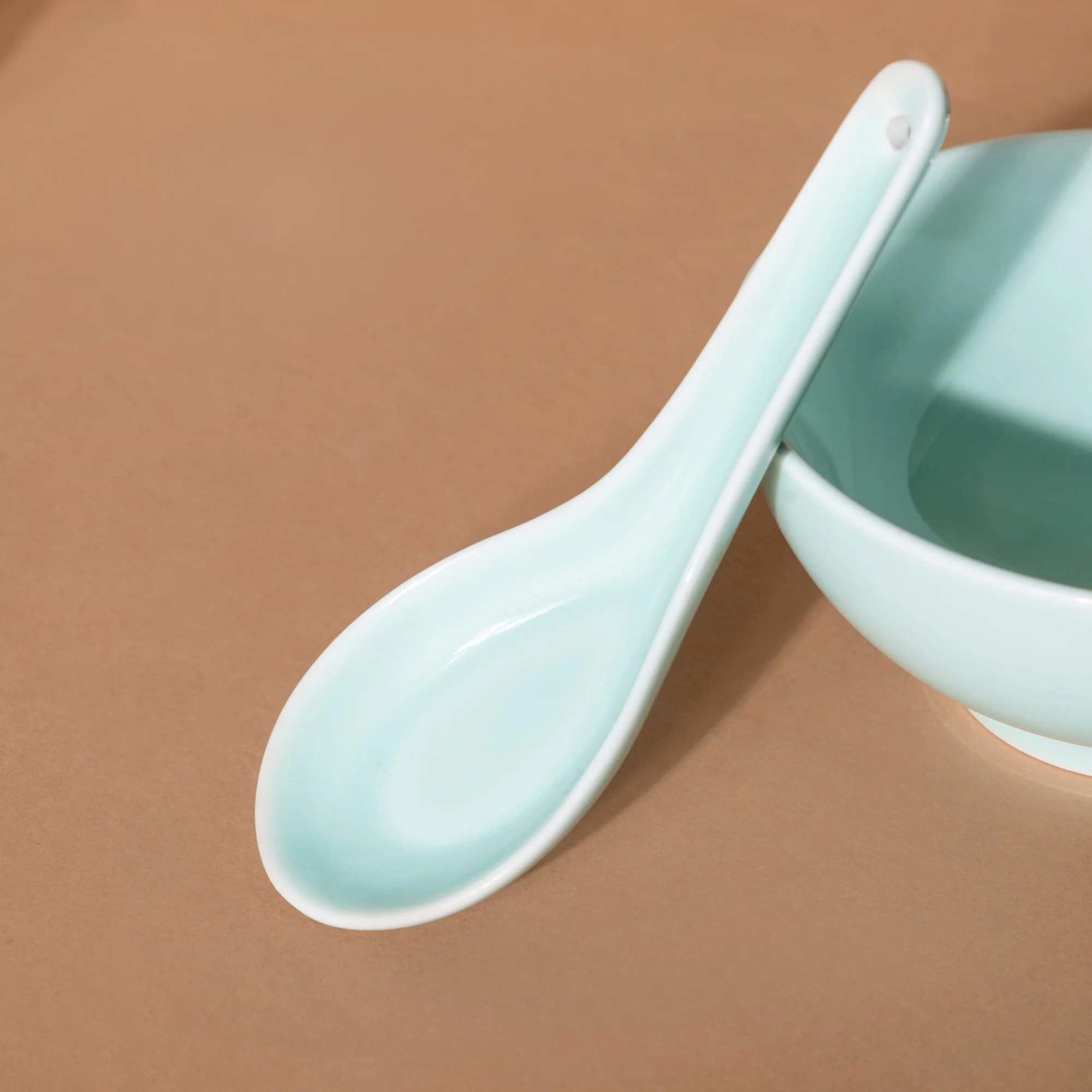 Mint Green Ceramic dinner set components For One - Image 9