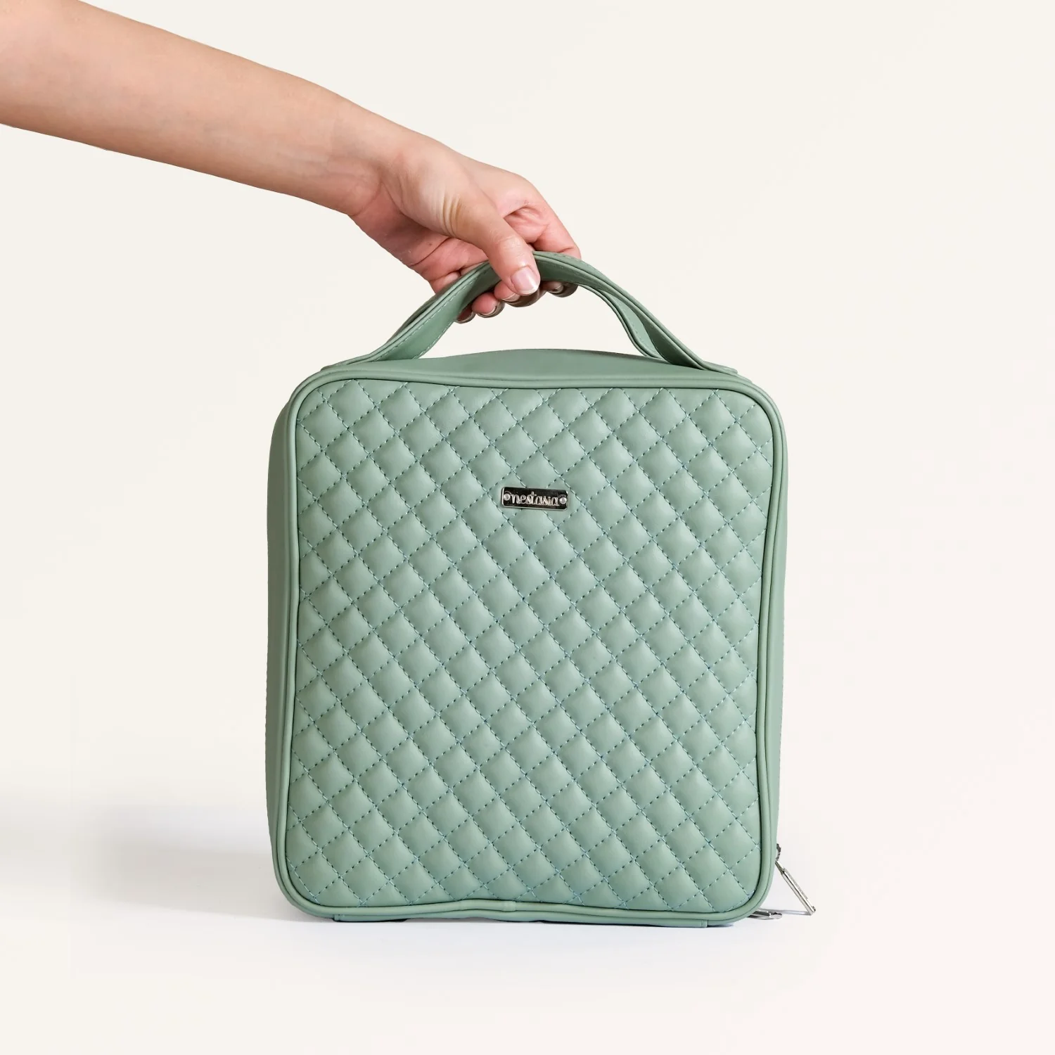 Mint Green Quilted Travel Organiser Set Of 4 - Image 3