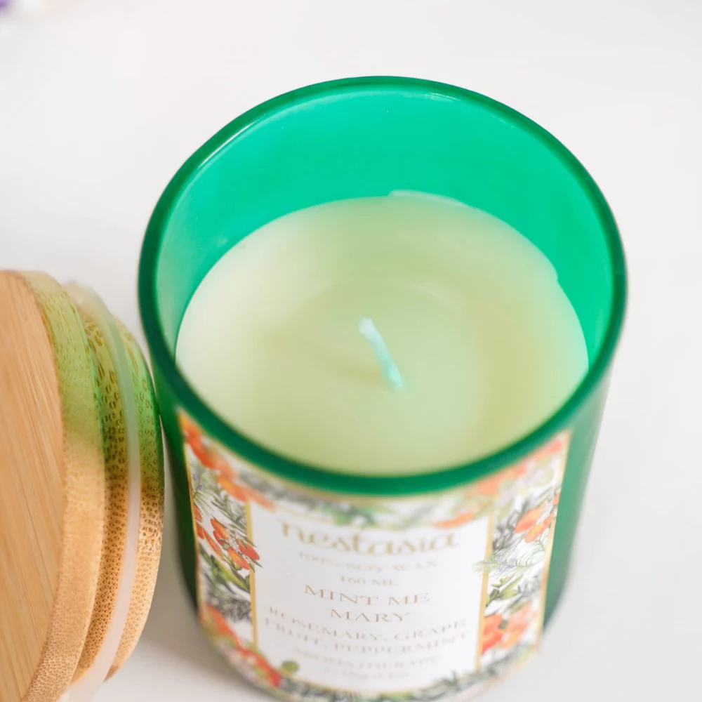 Mint Rosemary Scented Candle Jar With Lid Set Of 2 - Image 9