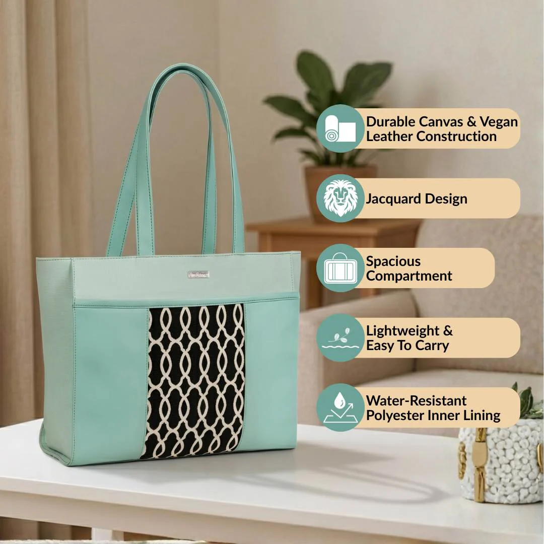 Mintdew Jacquard Tote Bag - Image 3