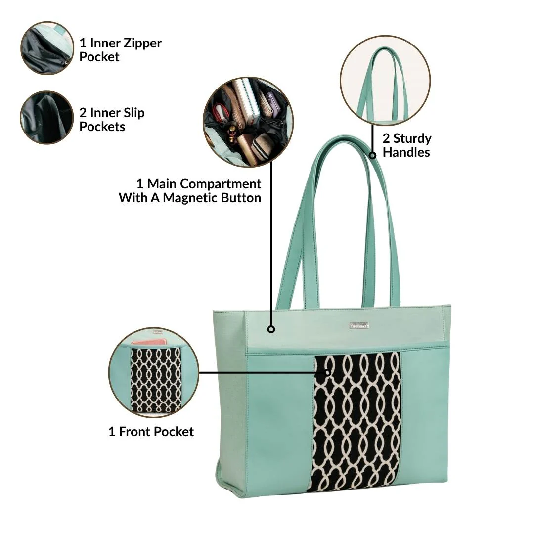 Mintdew Jacquard Tote Bag - Image 5