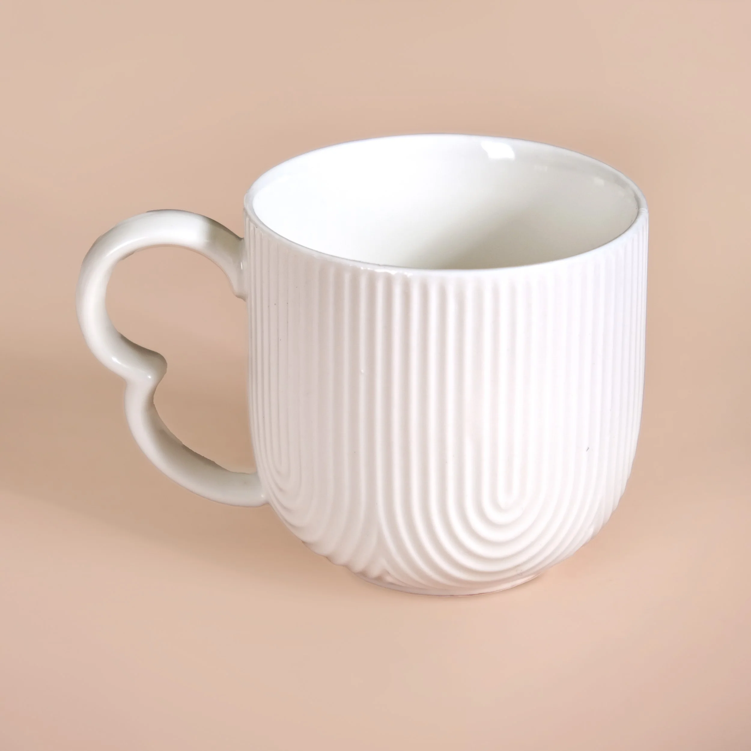 Modern Art Deco Ceramic Cup Set Of 6 With Coasters 200ml - Image 7