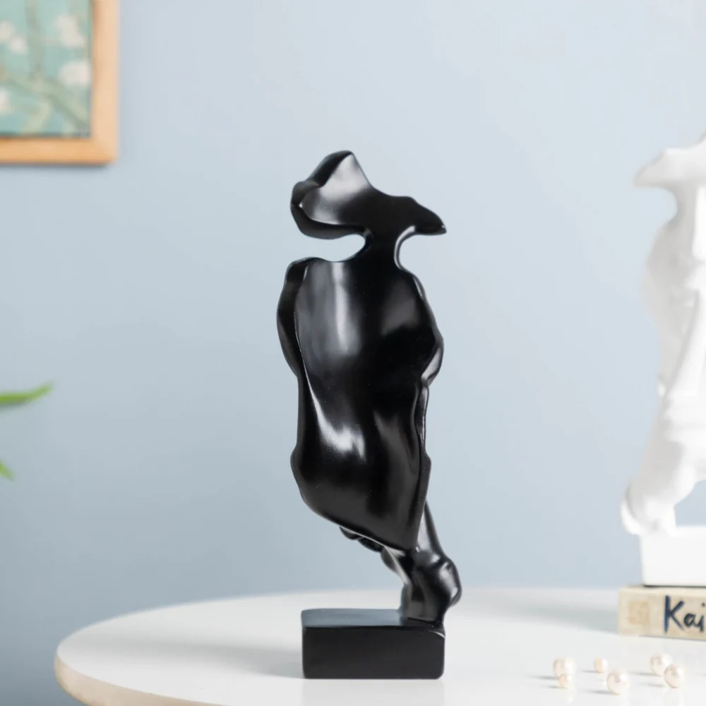 Modern Art Resin Decor Object Black 10.5 Inch - Image 7