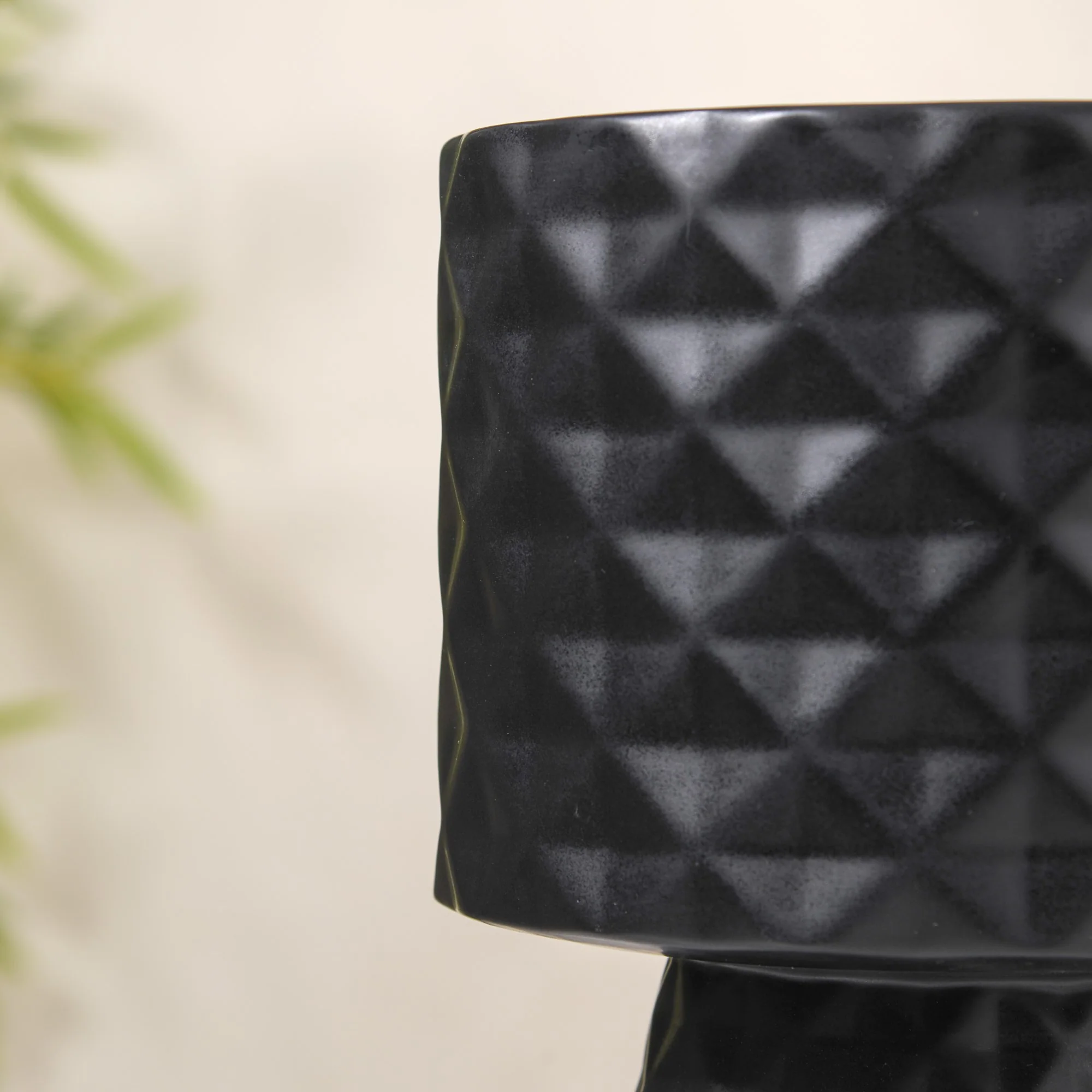 Modern Black Vase With Stand - Image 4