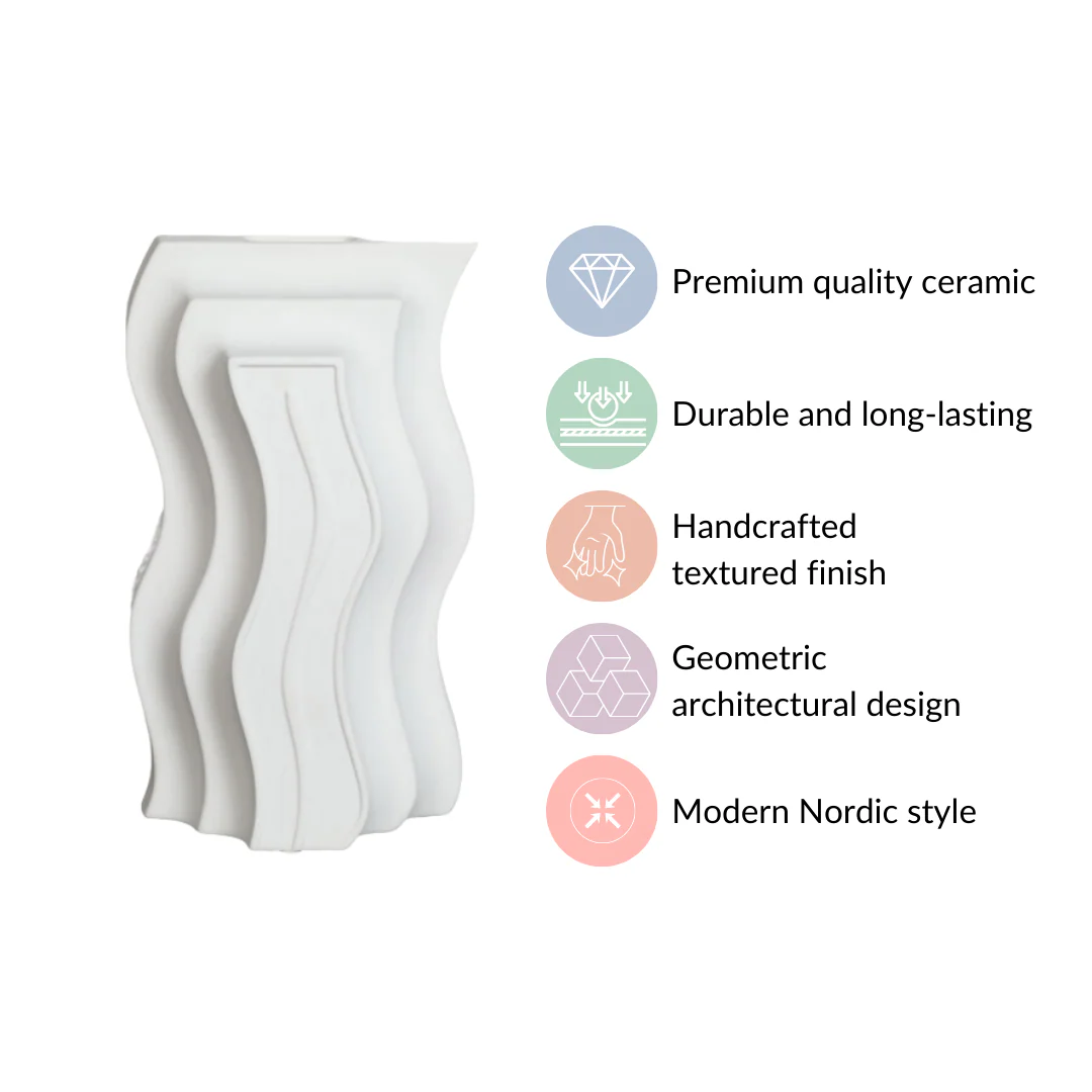 Modern Flow Decorative Vase White - Image 4