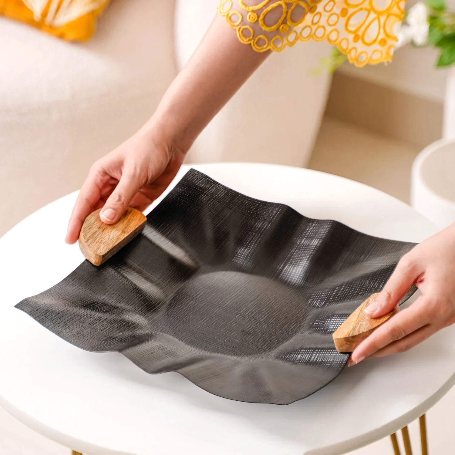 Modern Fusion Decorative Tray 12x11 Inch - Image 3