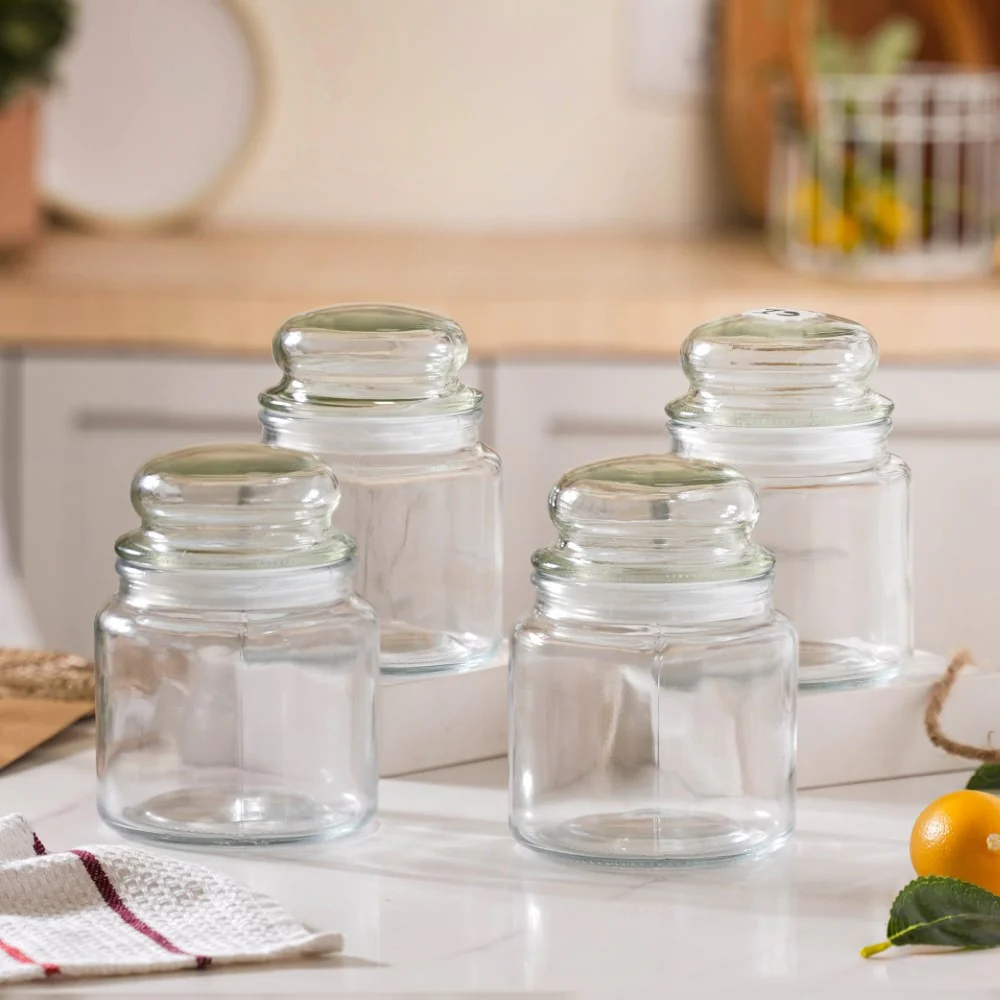 Modern Glass Jar Medium Set Of 4 550ml - Image 4