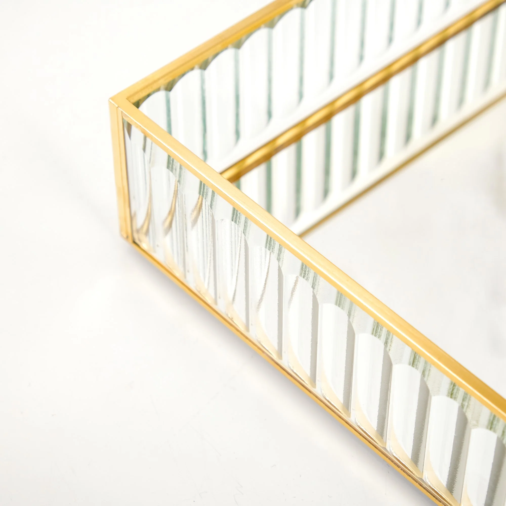 Modern Gold Edge Glass Decorative Tray Small - Image 7