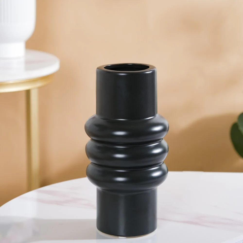 Modern Luxe Tall Tube Vase Black - Image 7