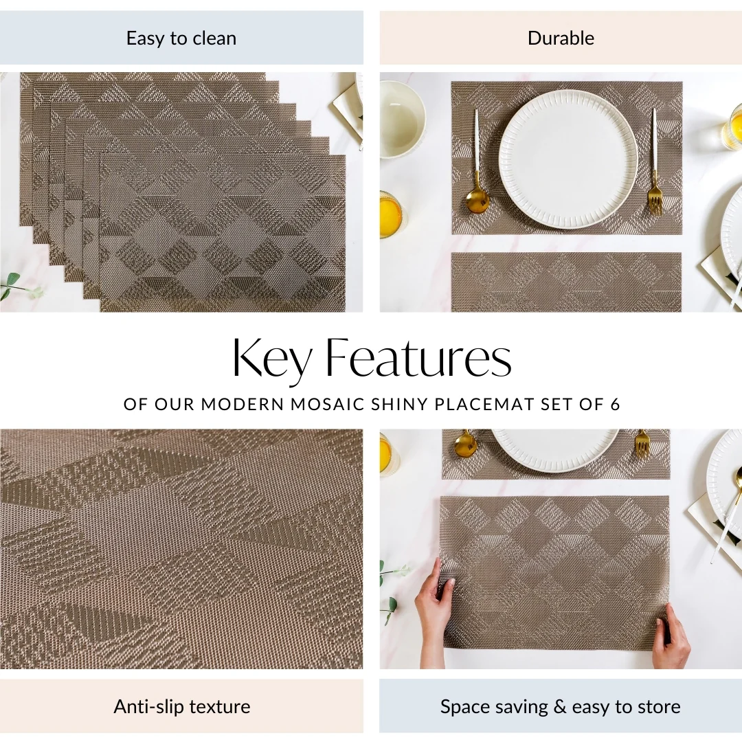 Modern Mosaic Shiny Placemat Set Of 6 - Image 5