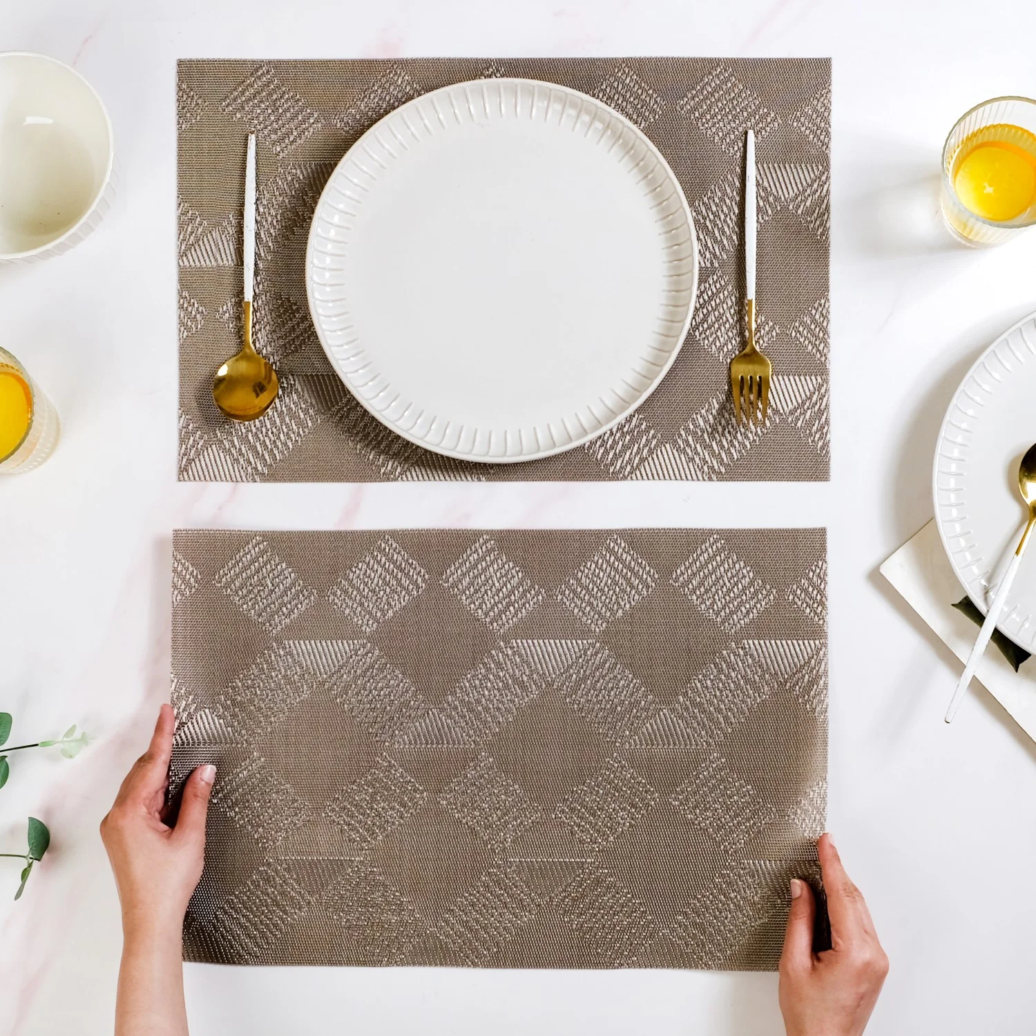 Modern Mosaic Shiny Placemat Set Of 6 - Image 8