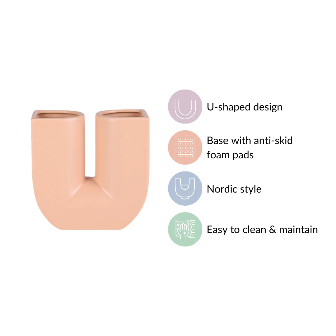 Modern Neutral Tone U Vase - Image 5