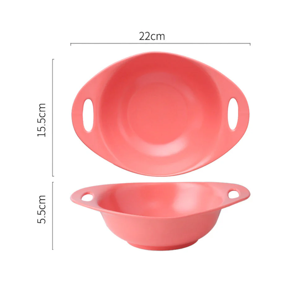 Modern Serving Bowl With Handle Coral Small - Image 7