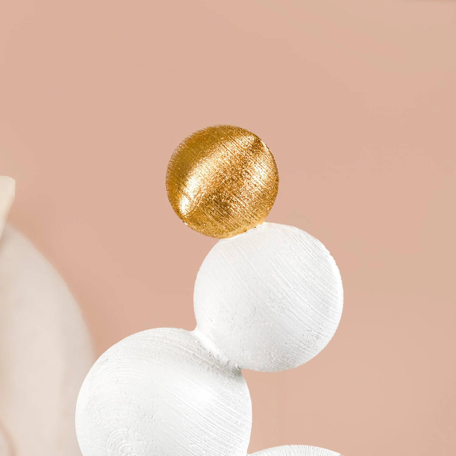 Modern Spheres Sculpture White And Gold - Image 9
