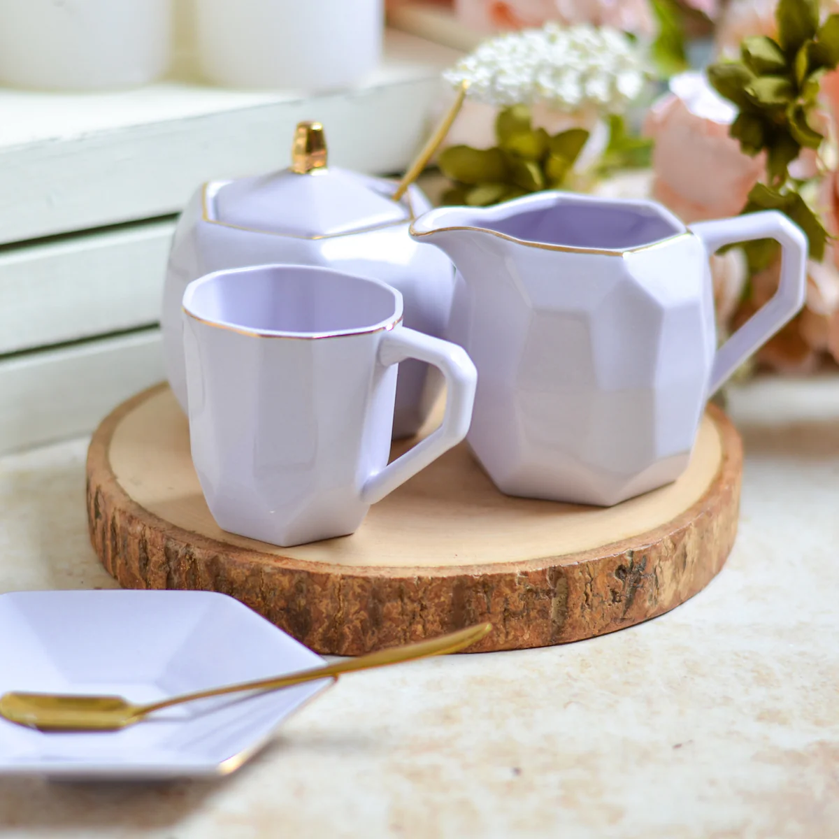 Modern Tea Set Purple - Image 2