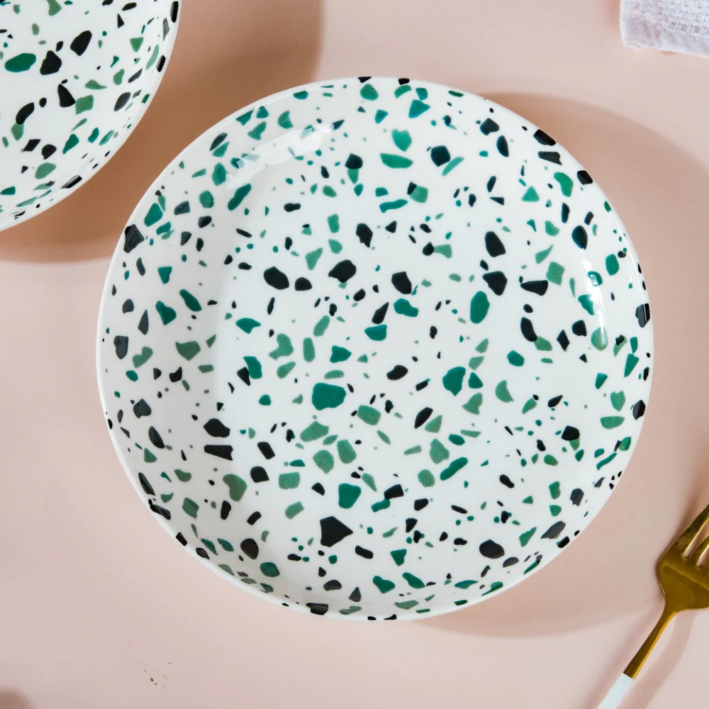 Mosaic Plate Dark Green Set Of 2 8.5 Inch - Image 5