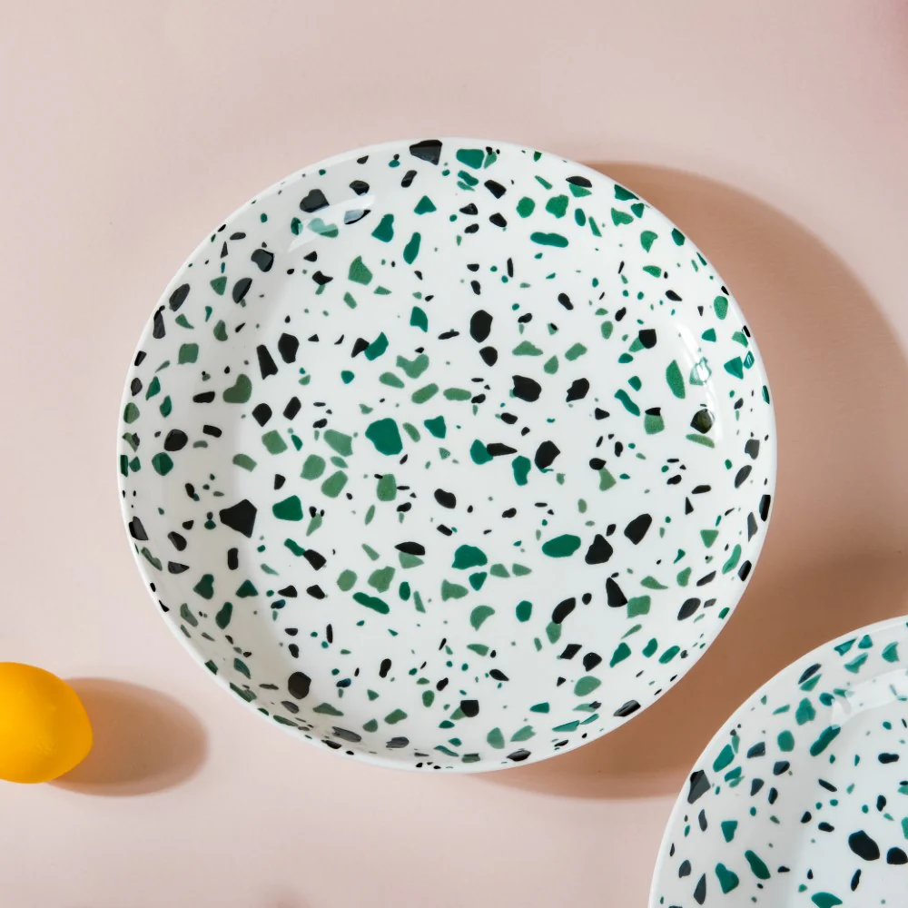 Mosaic Plate Dark Green Set Of 2 8.5 Inch - Image 6