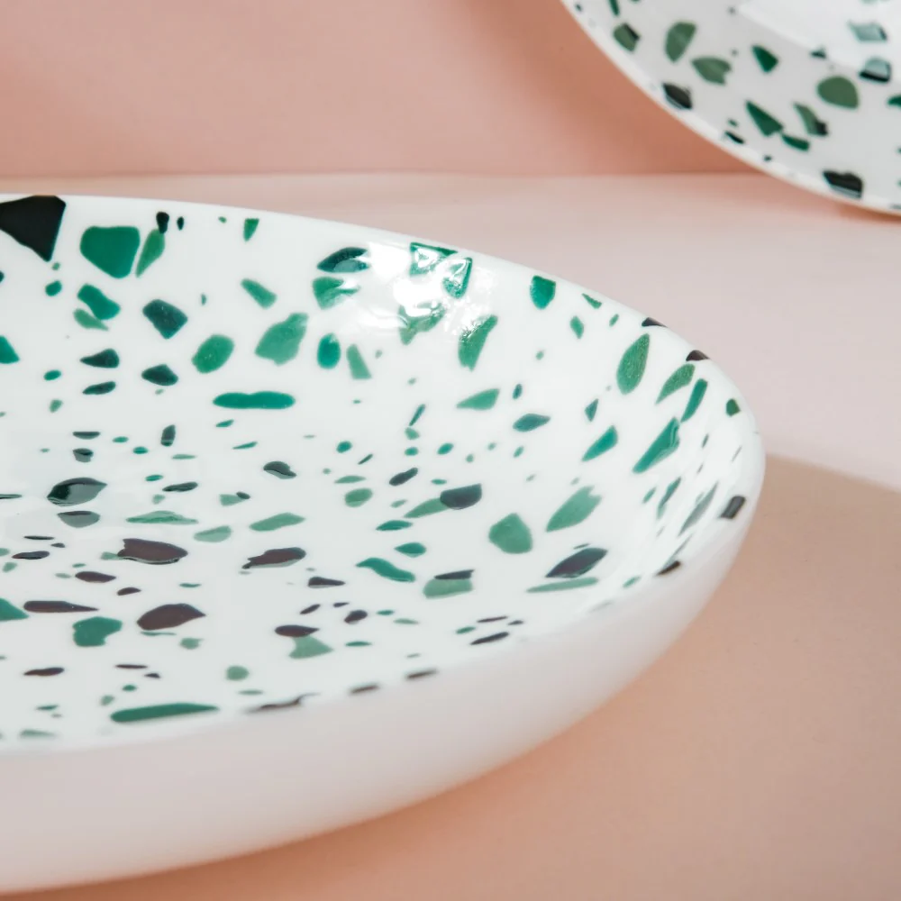 Mosaic Plate Dark Green Set Of 2 8.5 Inch - Image 8