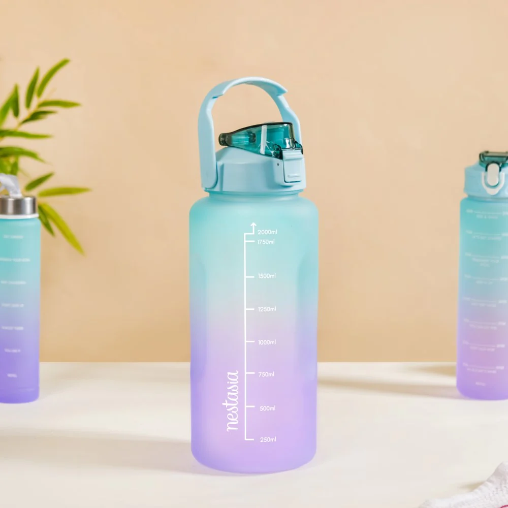 Set Of 3 Motivational Water Bottles Green Lavender - Image 22