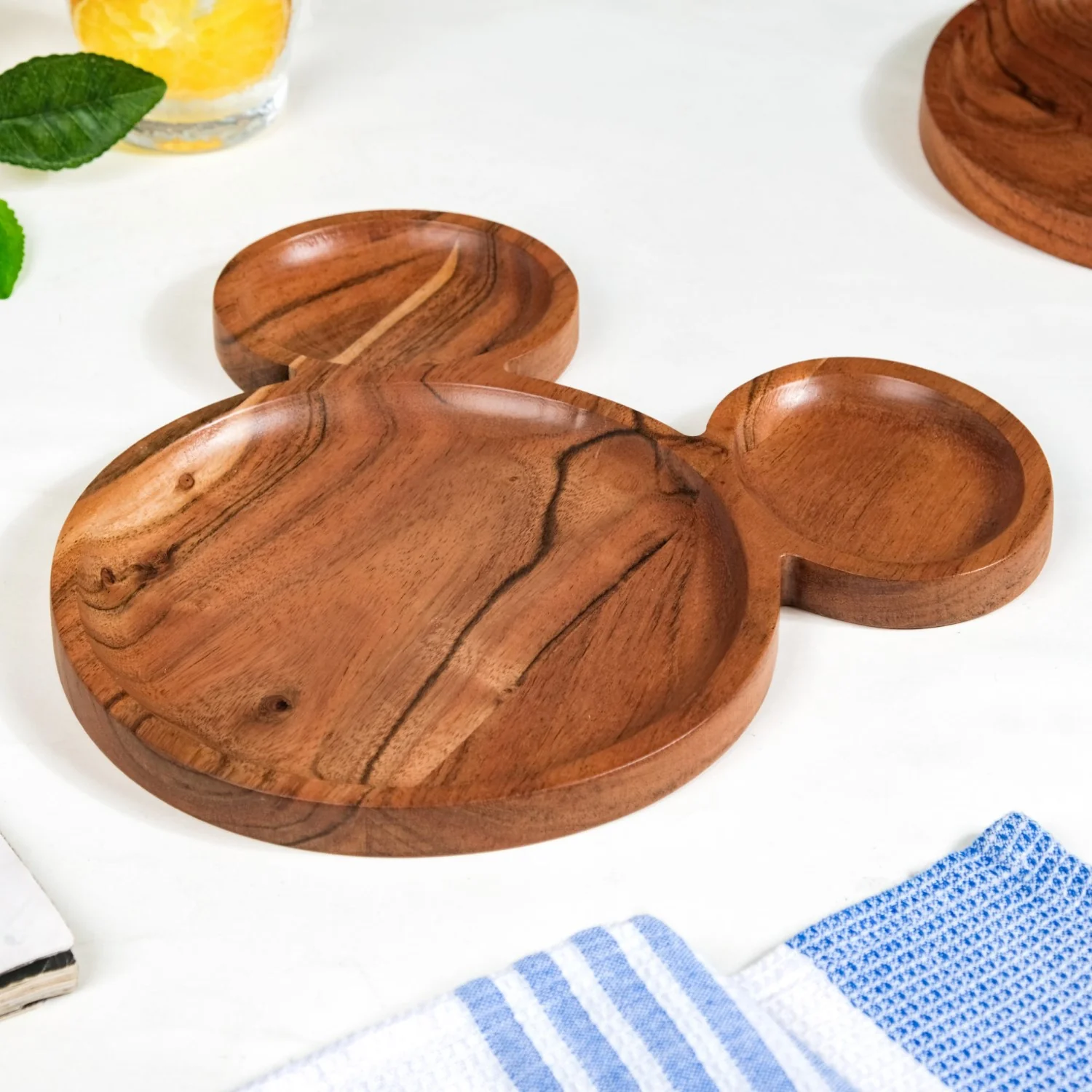 Mouse Acacia Wooden Snack Platter 10 Inch - Image 2
