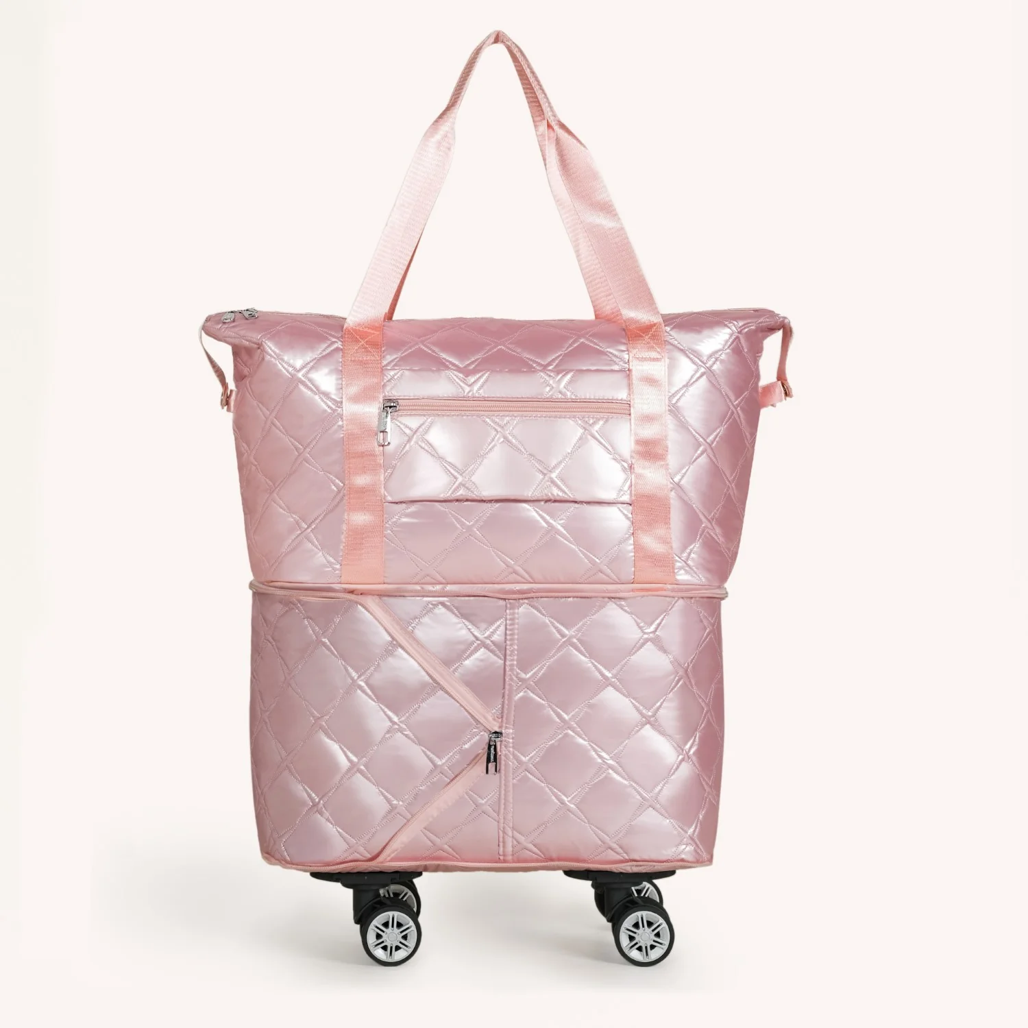 Movo Adjustable Travel Bag With Detachable Wheels Pearl Pink - Image 12