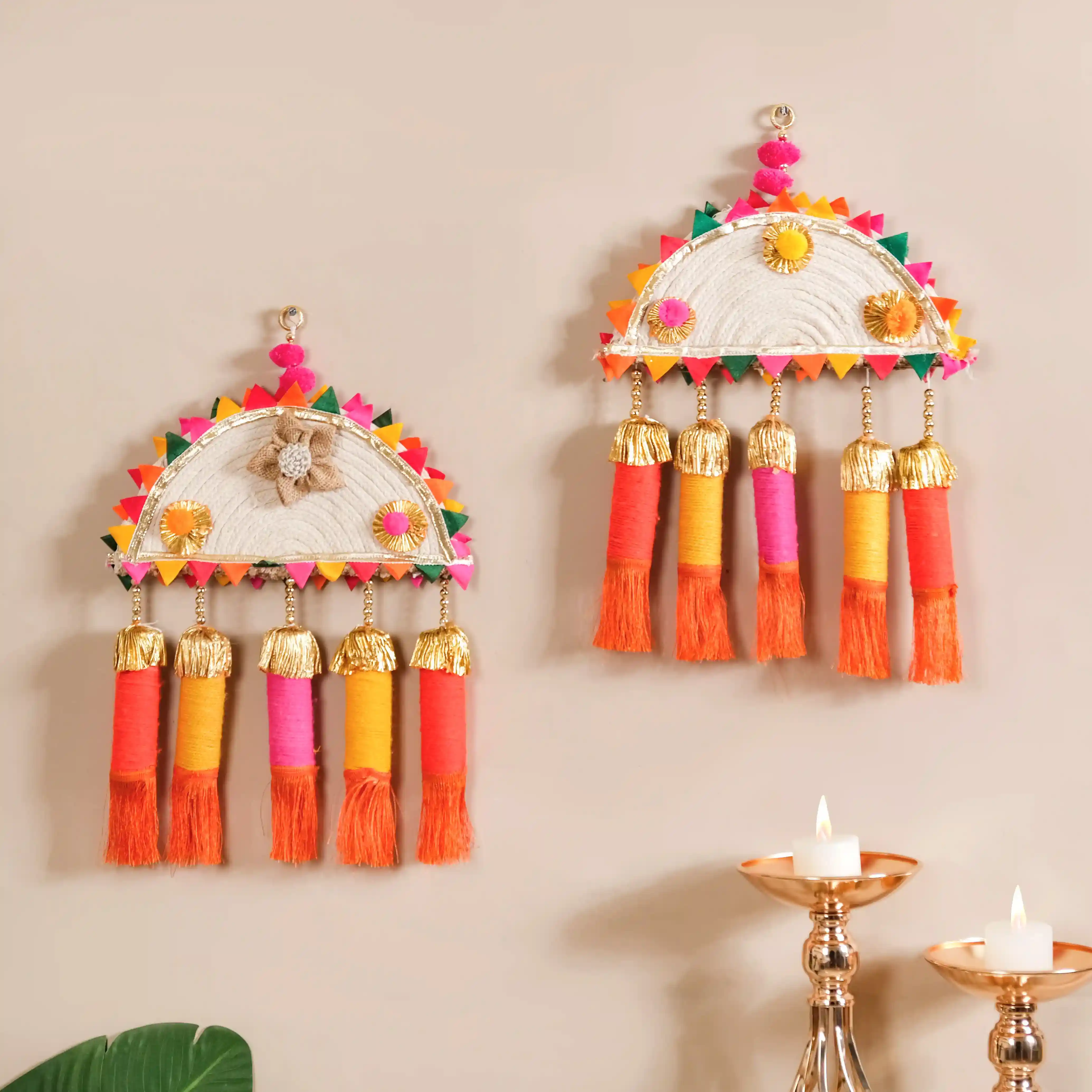Multicolour Decorative Wall Hanging Set of 2 - Image 14